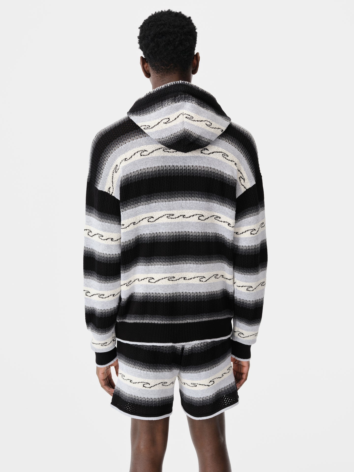 AMRI WAVE BAJA STRIPE HOODIE - Black