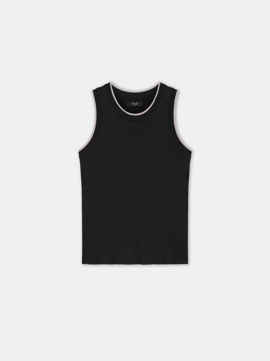 RIBBED TANK TOP - Black