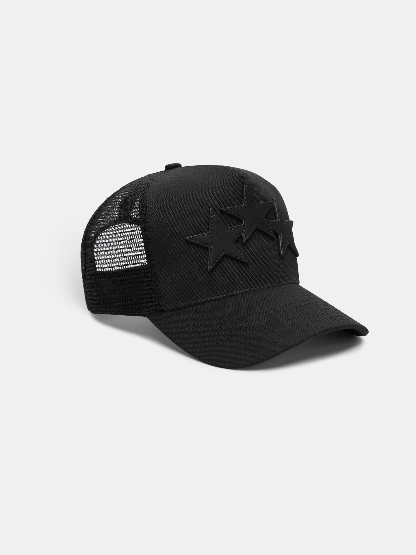 3 STAR TRUCKER HAT - BLACK BLACK