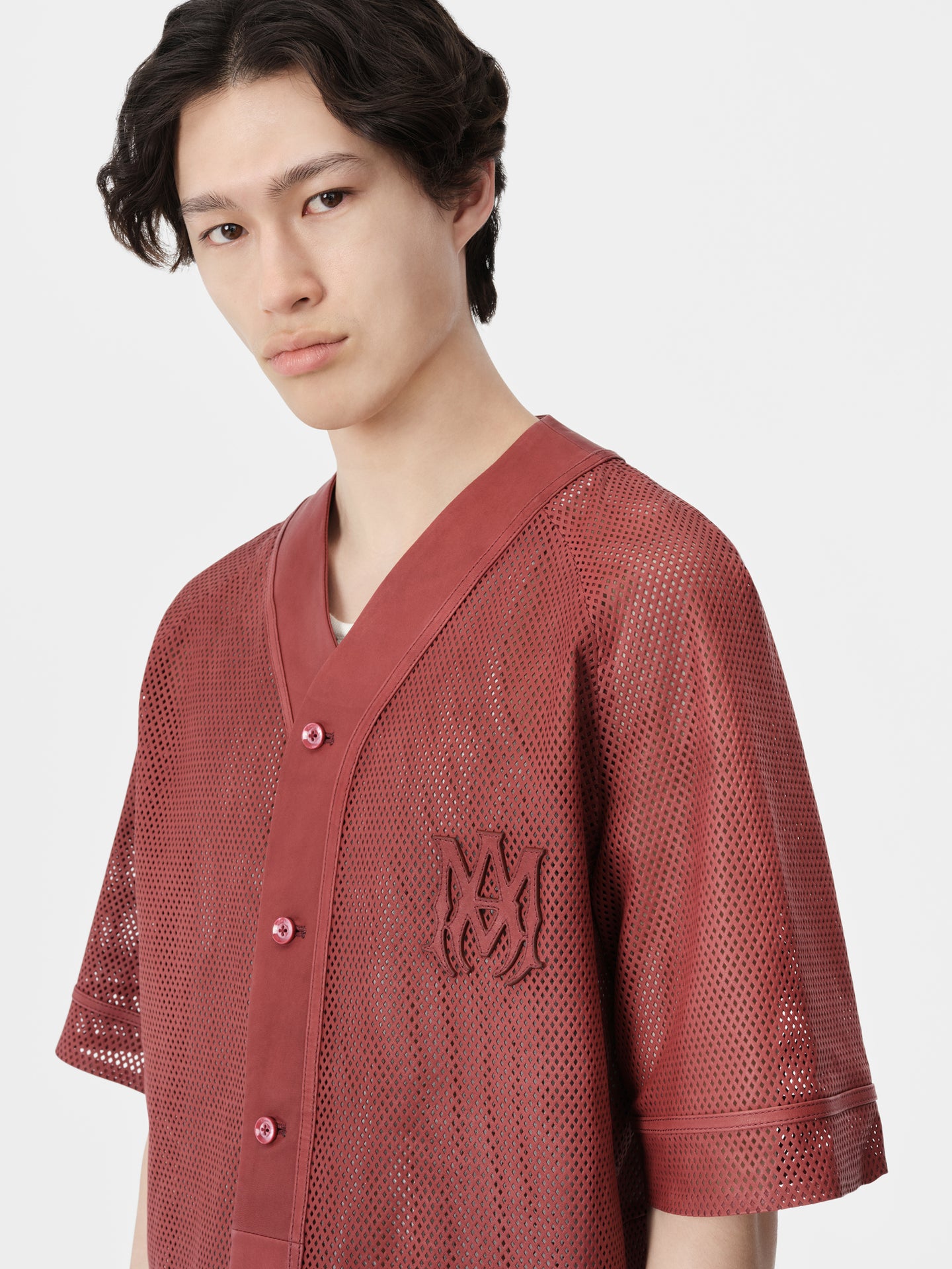 MA PERFORATED BASEBALL SHIRT - Sun Dried Tomato