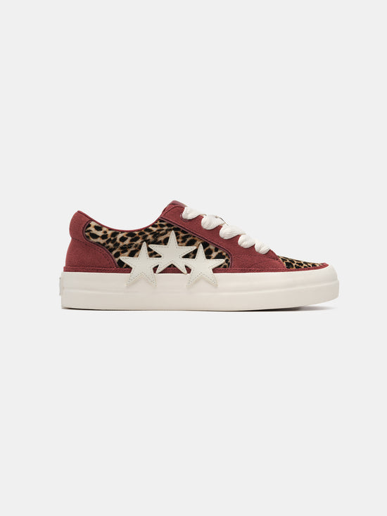 LEOPARD SUNSET SKATE LOW - Burgundy