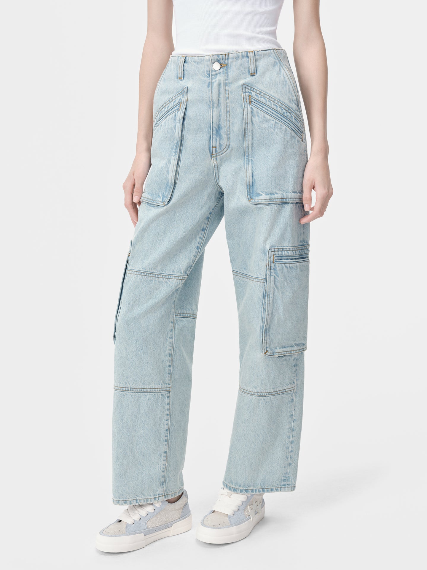 WOMEN - WOMEN'S CARGO LOOSE - Light Indigo