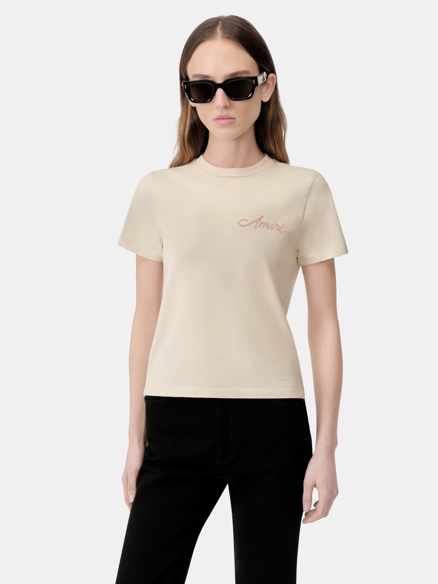 WOMEN - WOMEN'S BLEACH BANDANA PATCH TEE - Alabaster - AMIRI