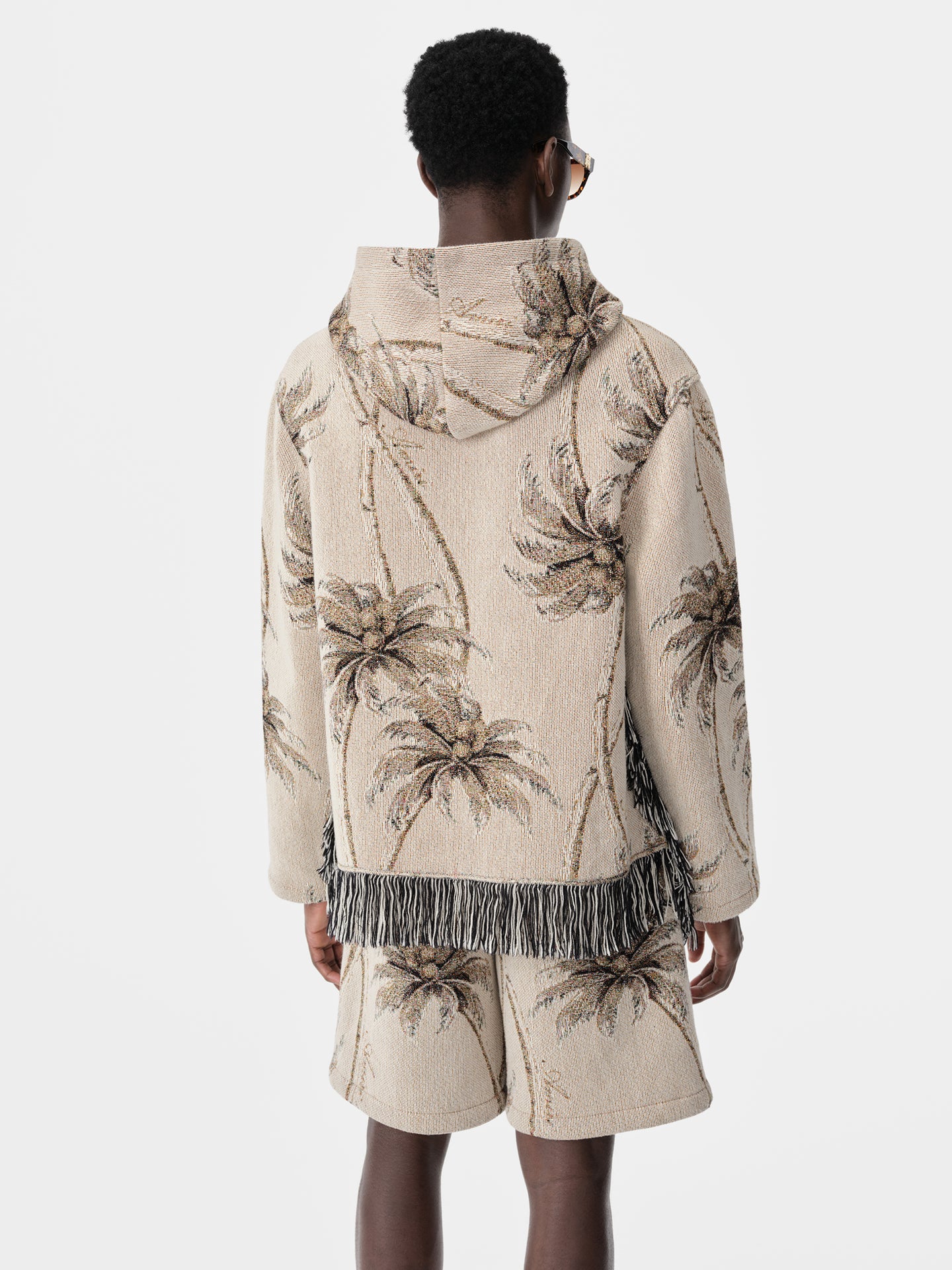 TWISTED PALMS TAPESTRY HOODIE - Alabaster