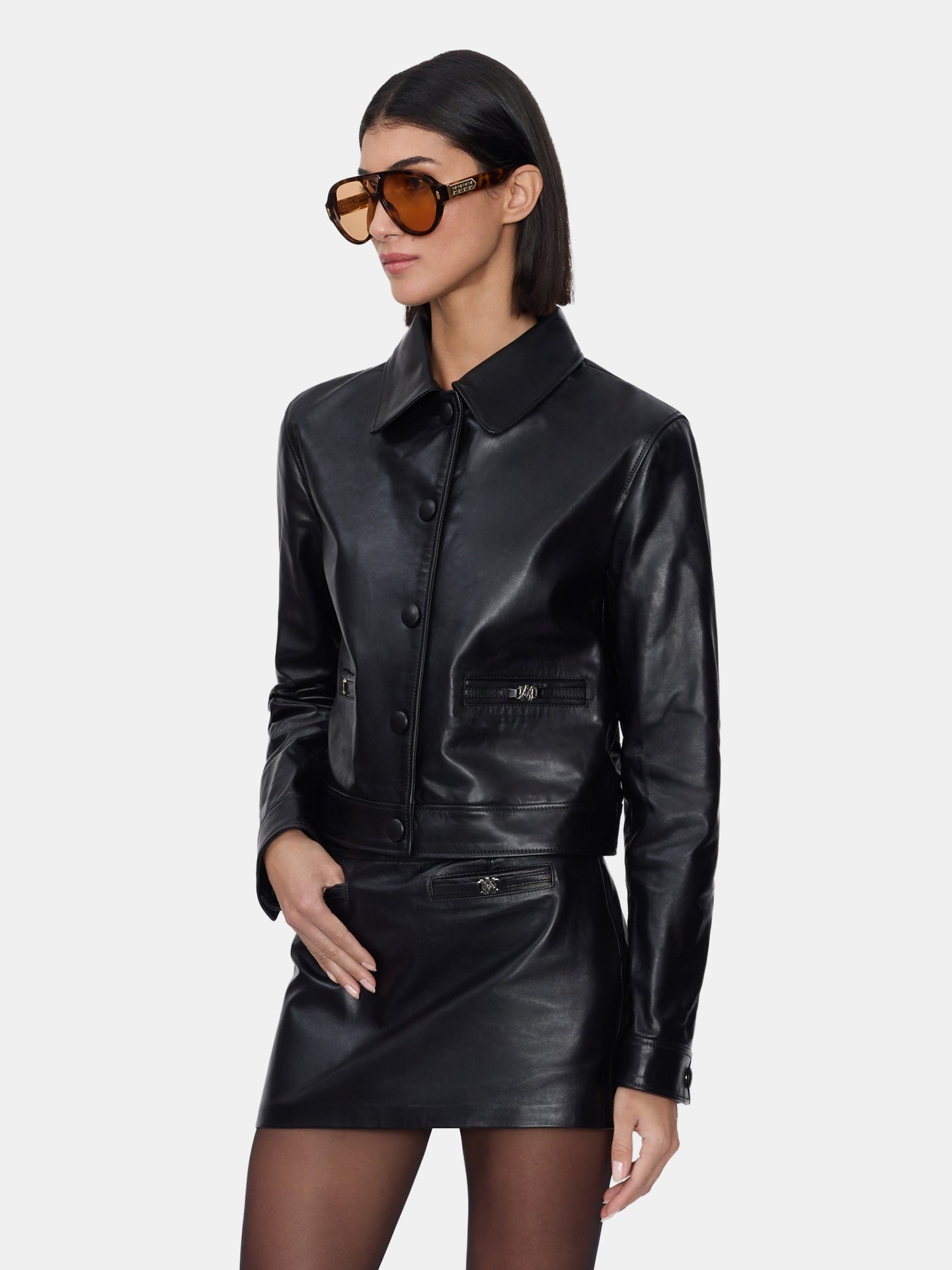 WOMEN - WOMEN'S MA LEATHER BLOUSON - BLACK - AMIRI