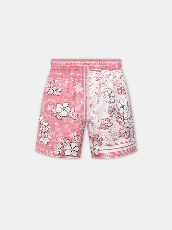 BANDANA FLORAL SHORT - FLAMINGO PINK