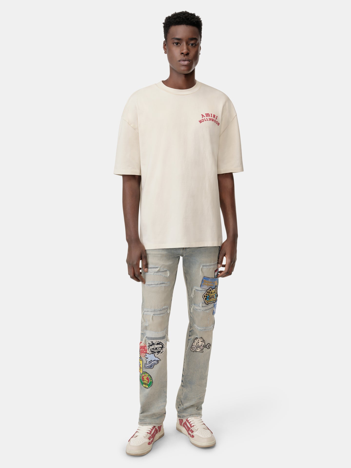 STATION PATCH REPAIR SLIM JEAN - Perfect Antique Indigo - AMIRI