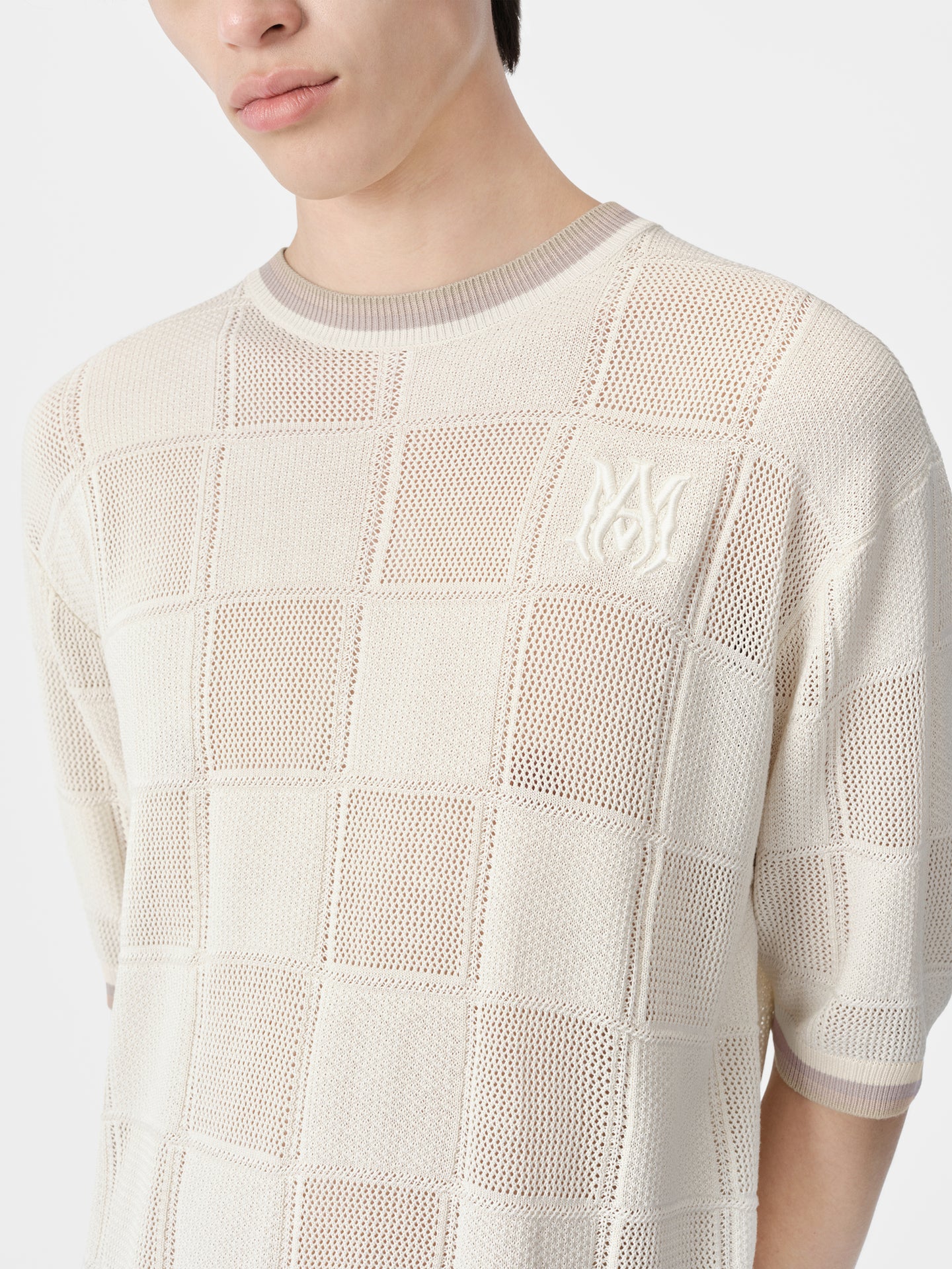 MA CHECKERED TEE - Birch