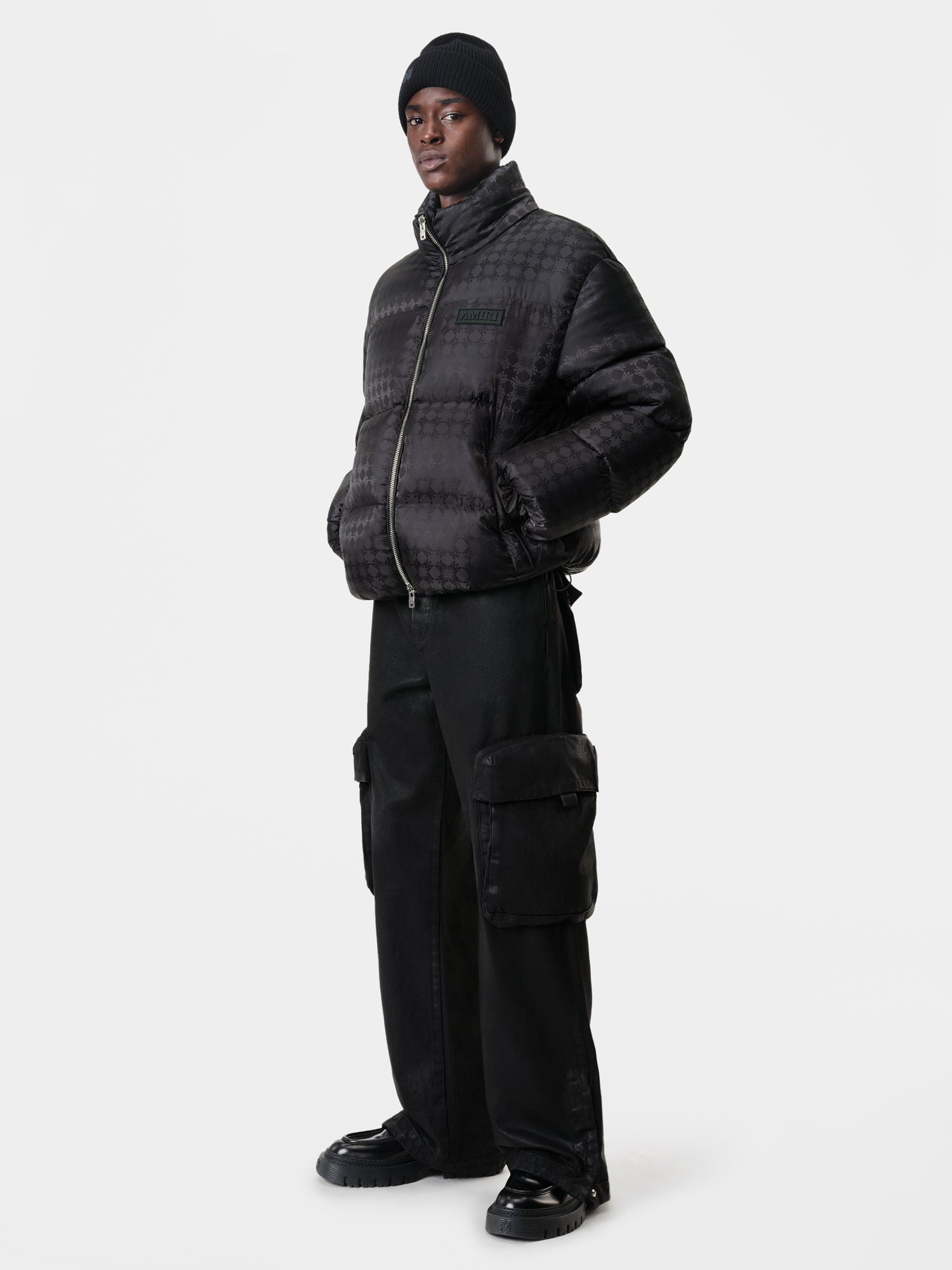 Product MA QUAD JACQUARD DOWN JACKET - Black featured image