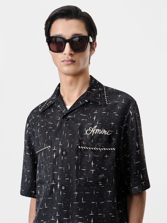 FLECK AMIRI BOWLING SHIRT - Black