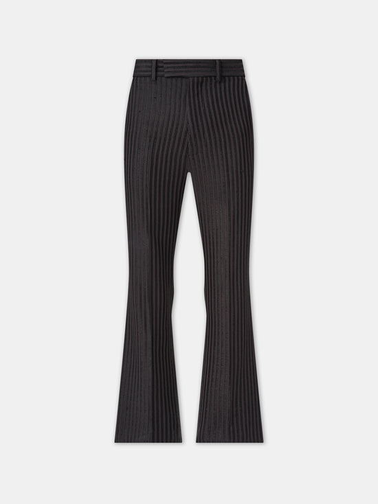 STRIPED CREASED FLARE - Black