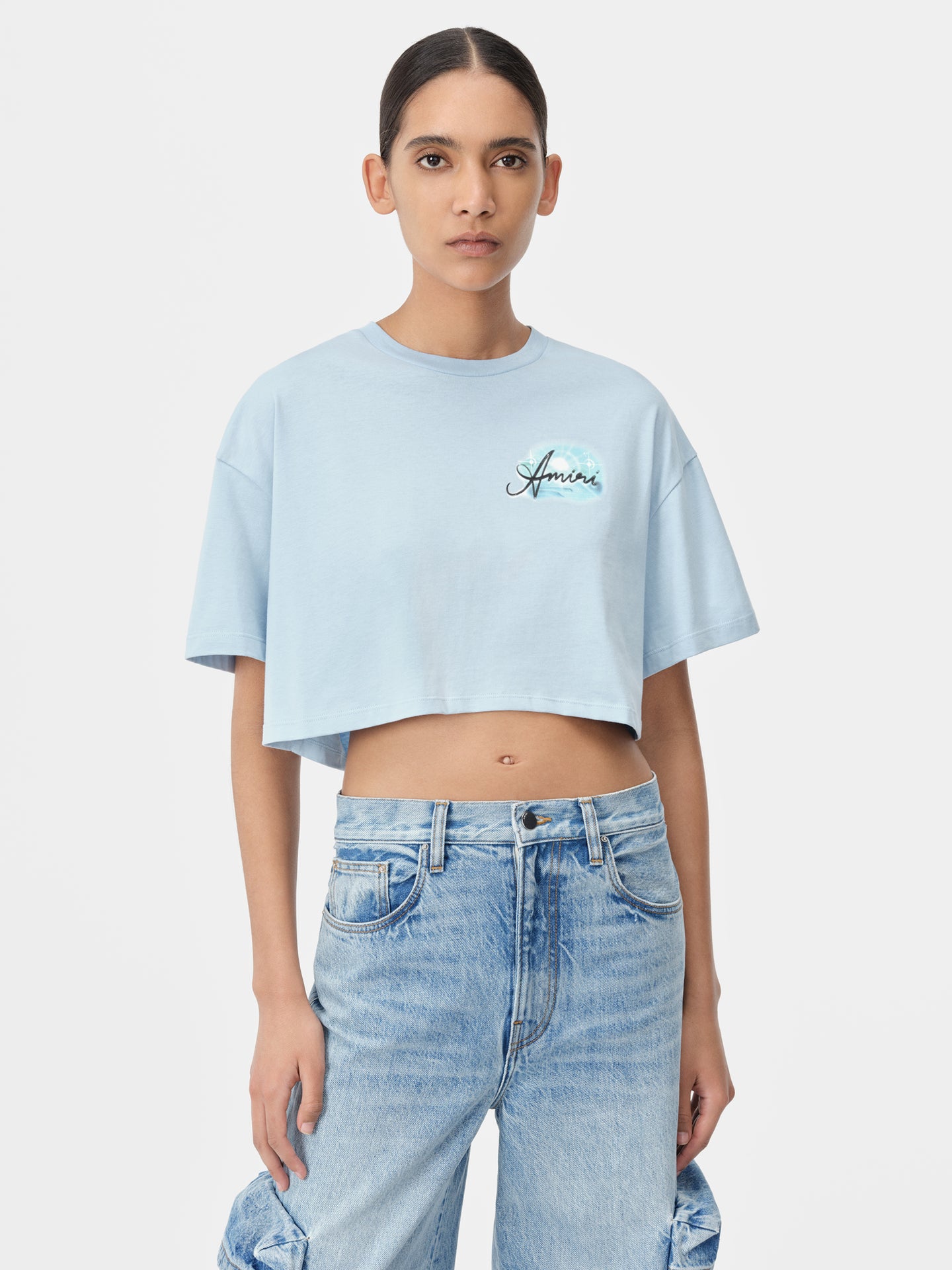 WOMEN - WOMEN'S AMIRI PARADISE AIRBRUSH TEE - Cerulean