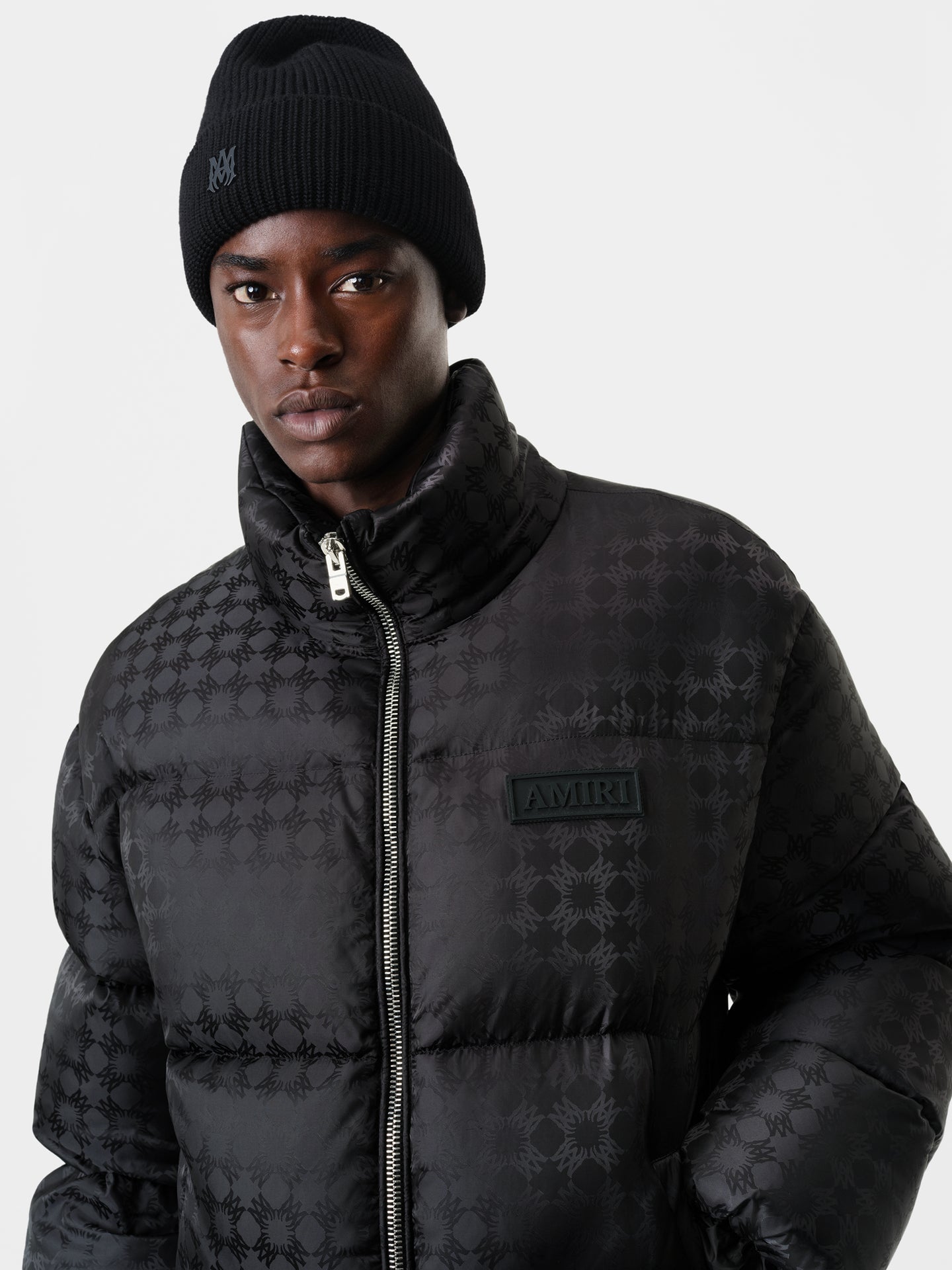 MA QUAD JACQUARD DOWN JACKET - Black