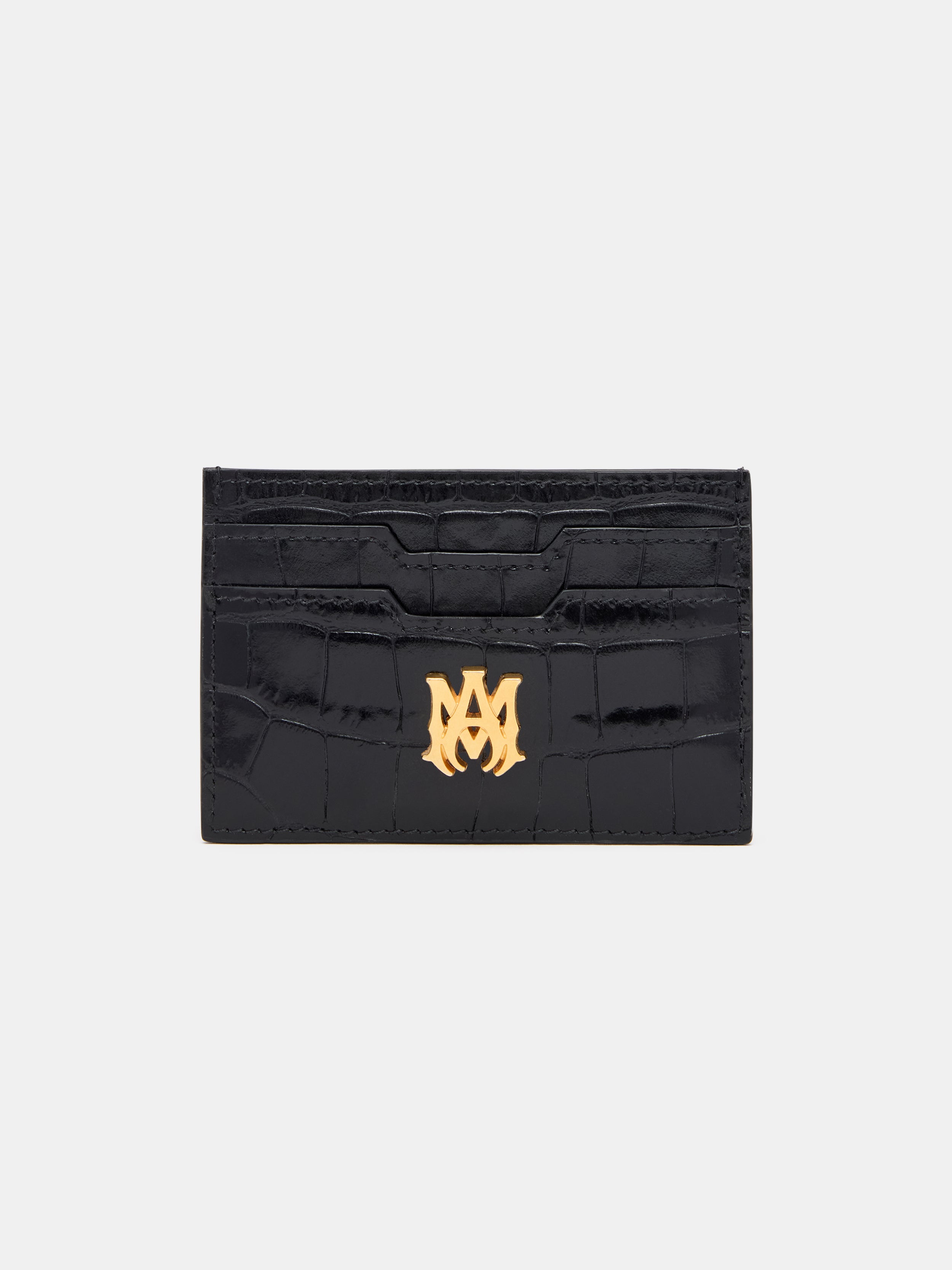 Amiri CROC EMBOSSED CARD HOLDER - BLACK