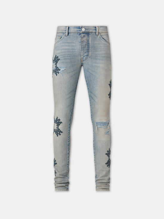 MA QUAD APPLIQUE SKINNY JEAN - Antique Indigo