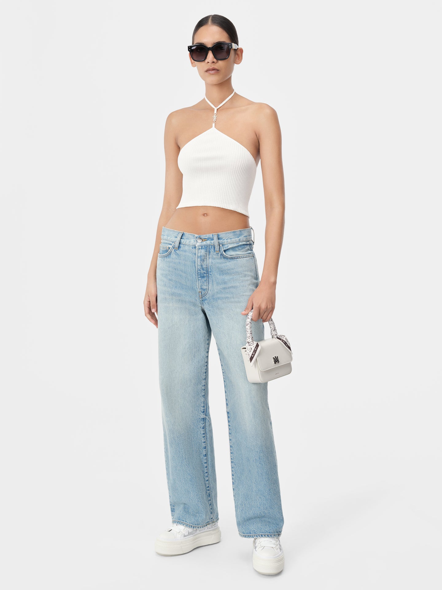 WOMEN - WOMEN'S AMIRI STACKED HALTER TOP - Alabaster