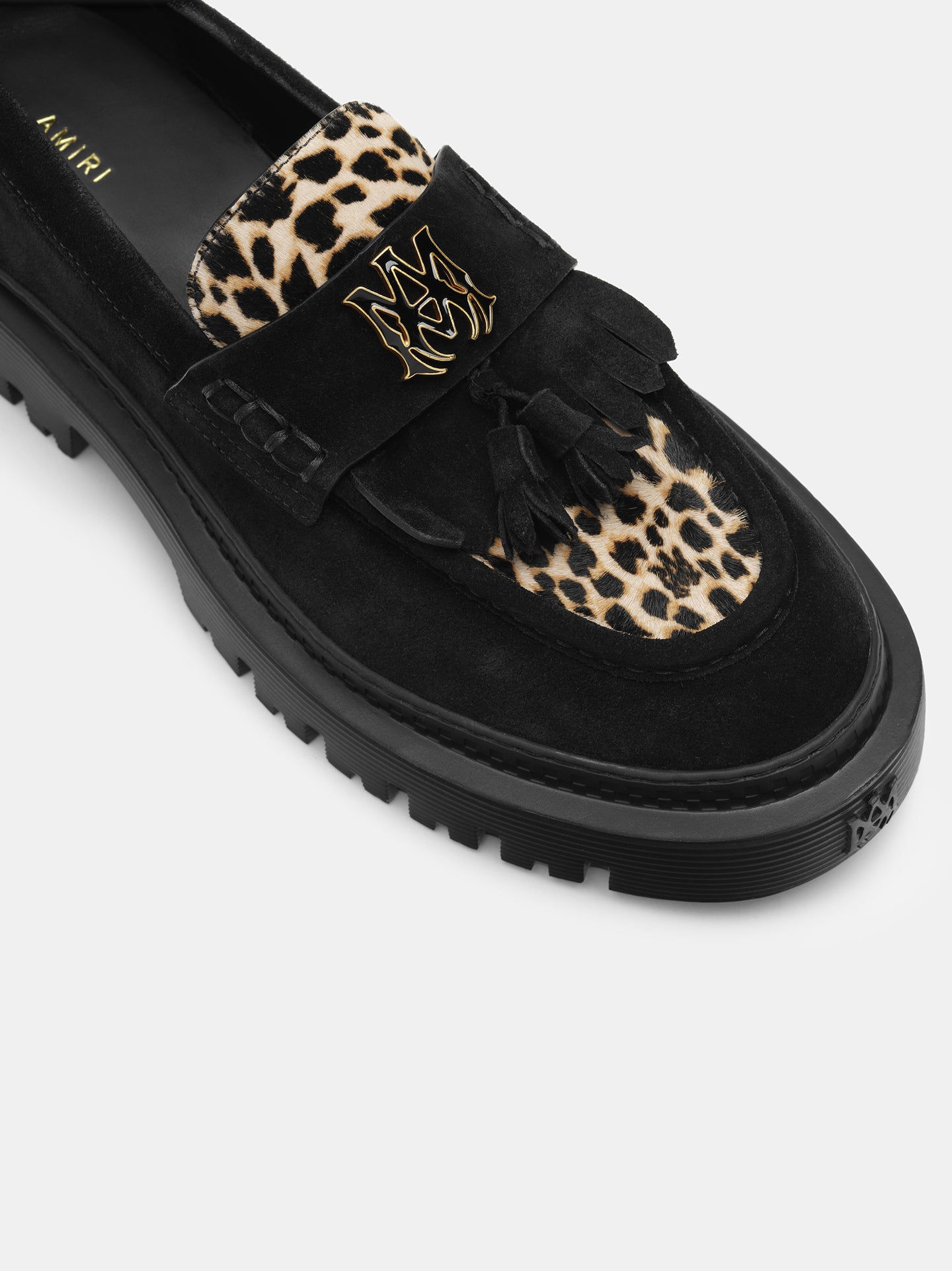 MA TASSLE LEOPARD JUMBO LOAFER - Black