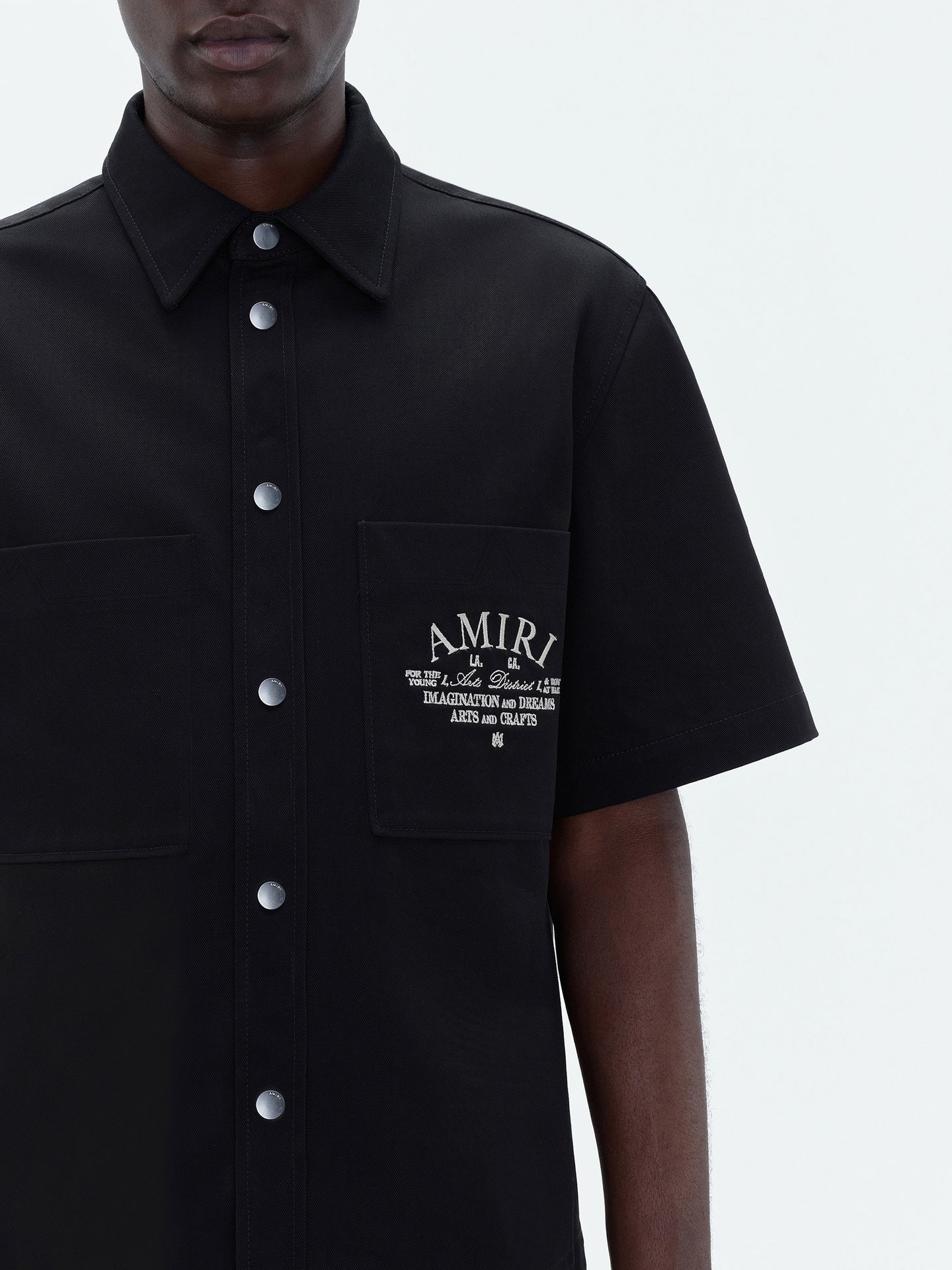 AMIRI ARTS DISTRICT CAMP SHIRT - BLACK