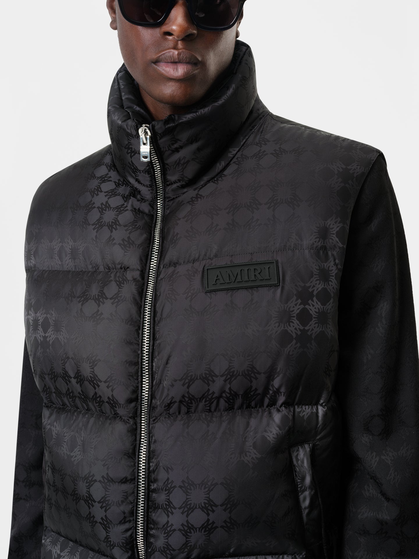 MA QUAD JACQUARD DOWN GILET - Black