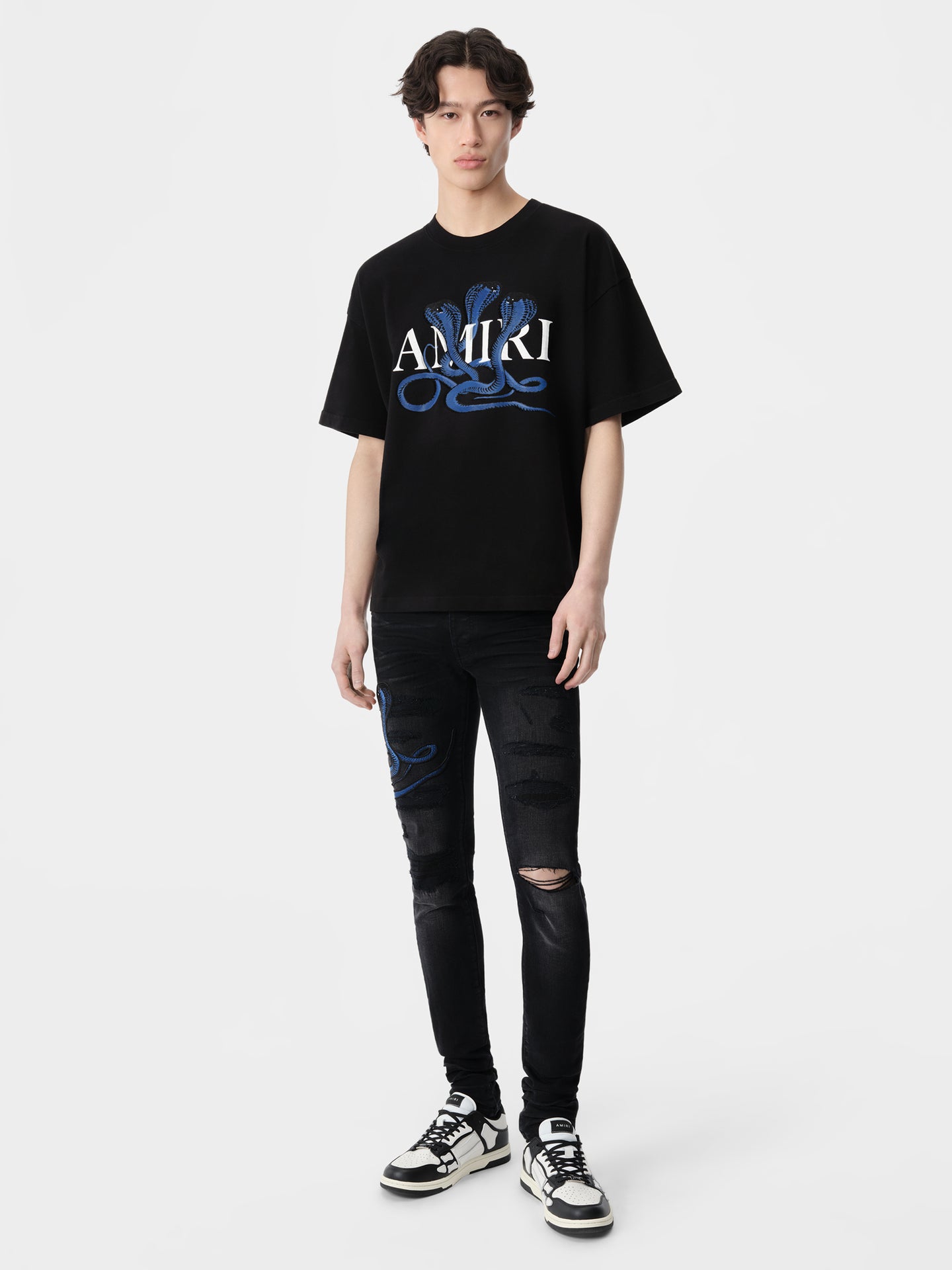 GLITTER POISON LOGO SKATER TEE - Black Blue