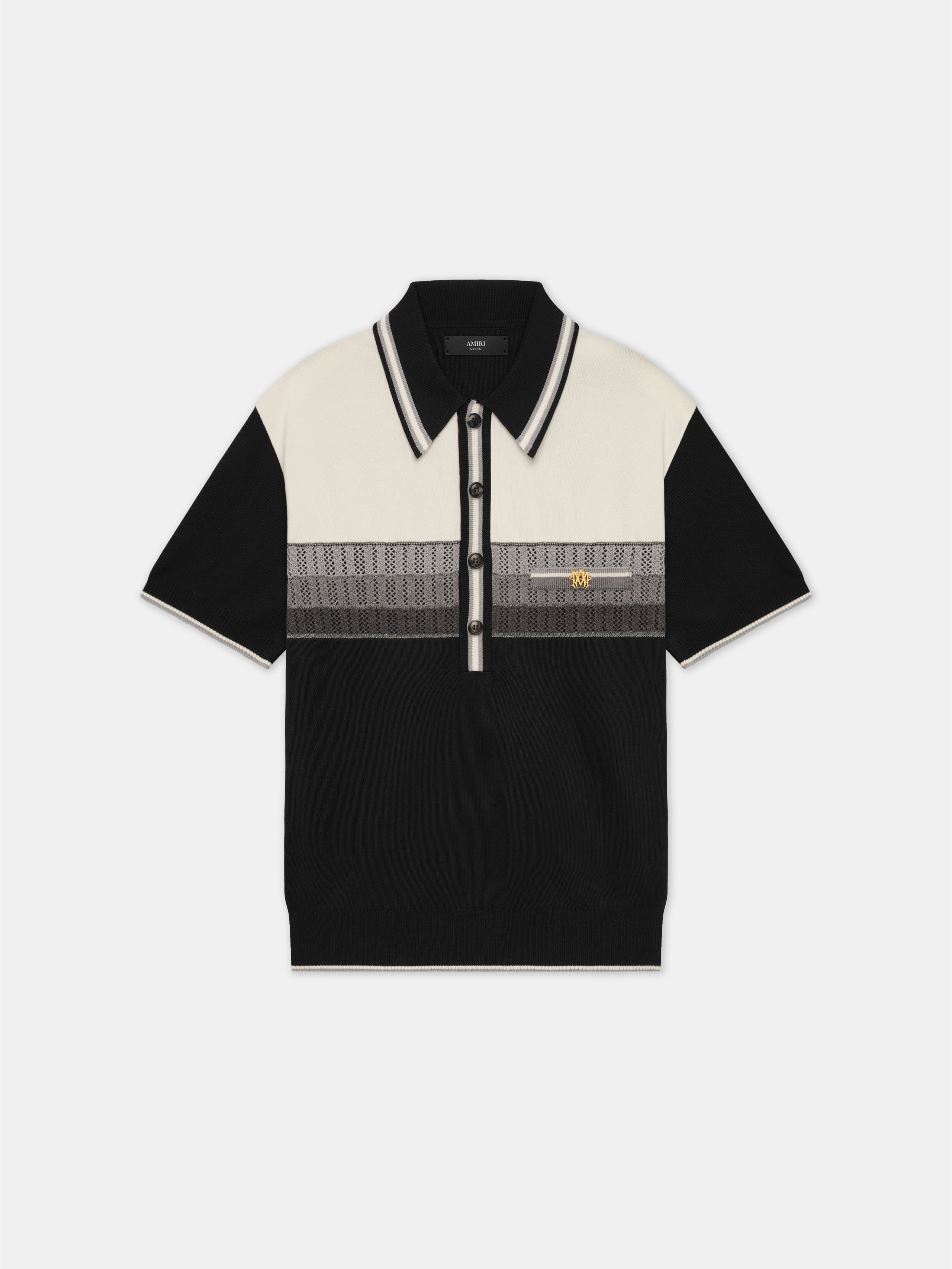 Product MA STRIPED POLO - BLACK featured image