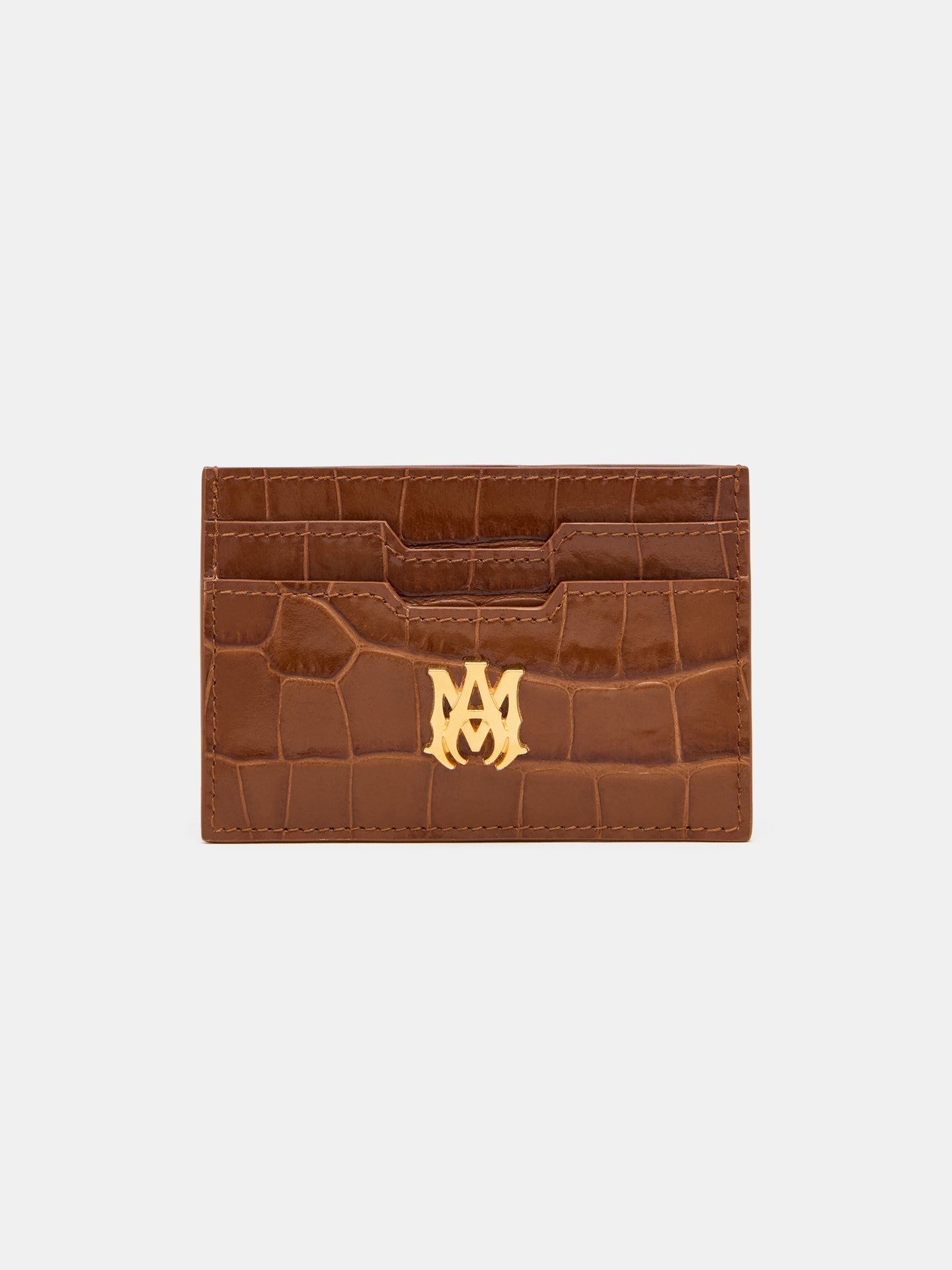 CROC EMBOSSED CARD HOLDER - MALT - AMIRI