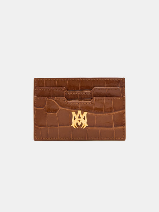 CROC EMBOSSED CARD HOLDER - MALT - AMIRI