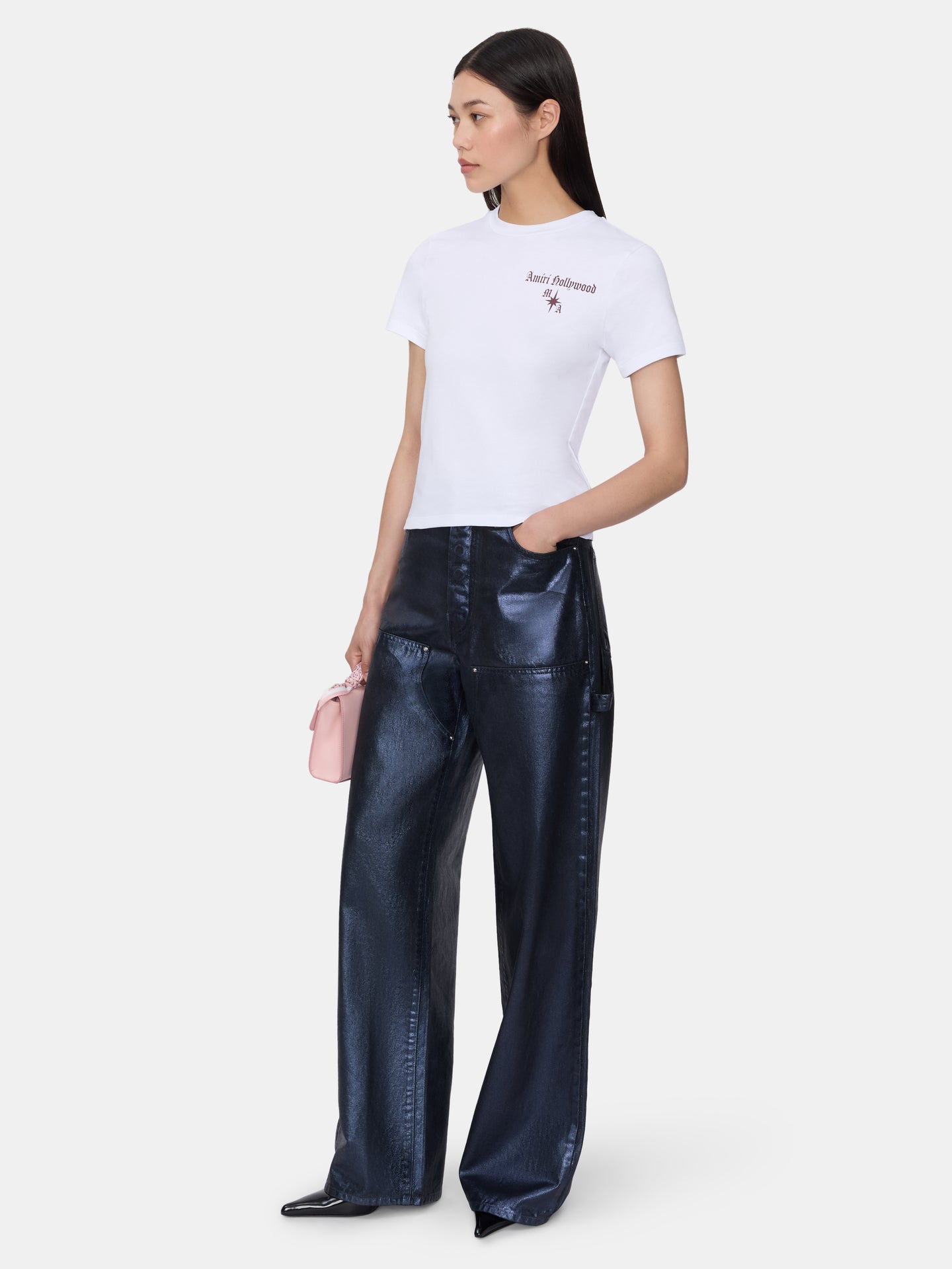 WOMEN - WOMEN'S COATED DENIM CARPENTER - WET SHIMMER - AMIRI