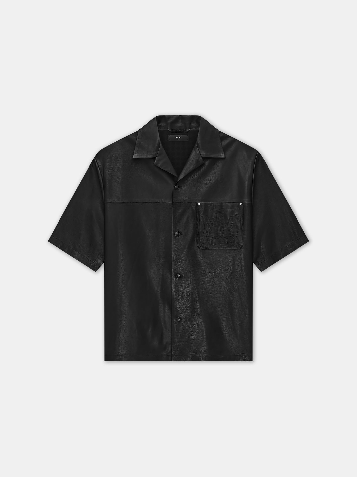 MA LEATHER CAMP SHIRT - Black - AMIRI