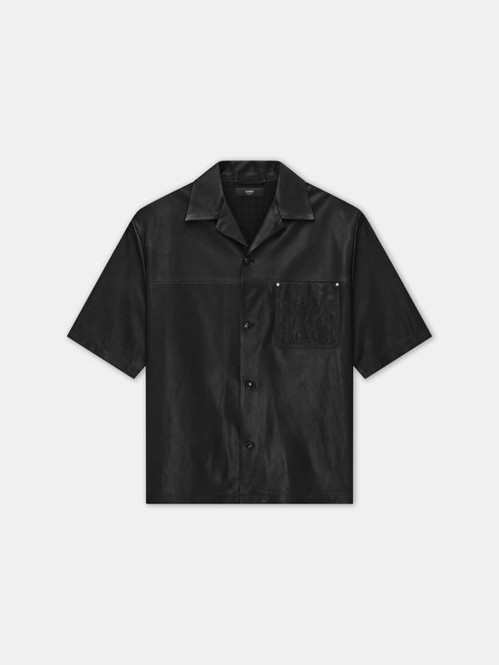MA LEATHER CAMP SHIRT - Black - AMIRI