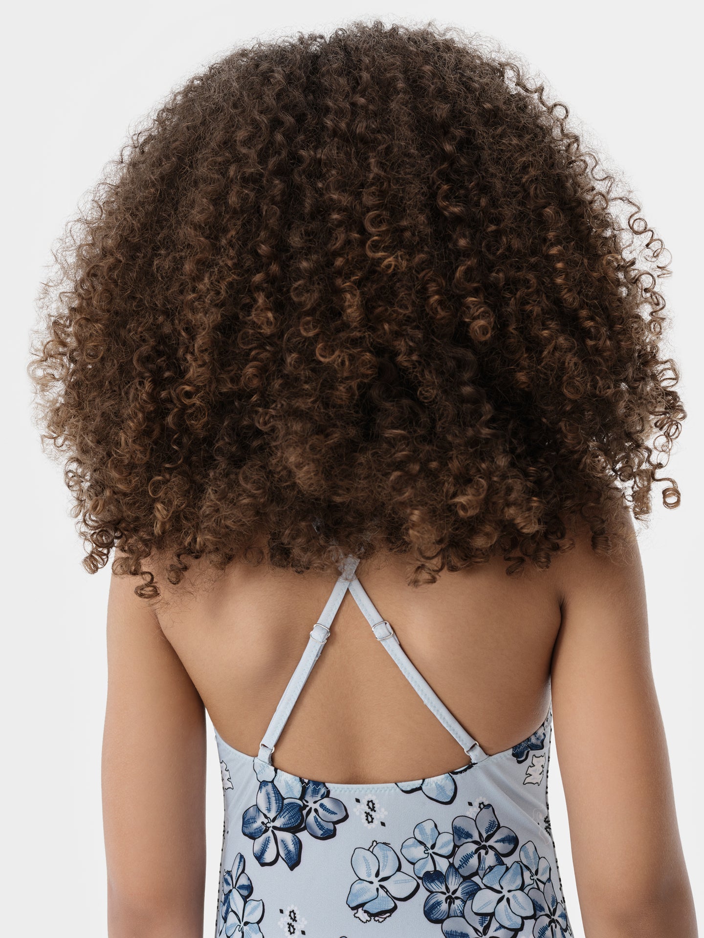 KIDS - KIDS' BANDANA FLORAL ONE-PIECE - Cerulean