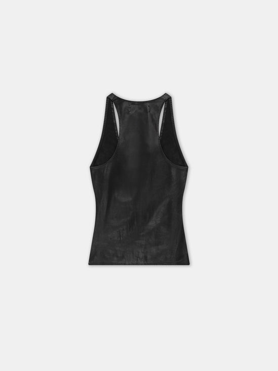 WOMEN - WOMEN'S MA LEATHER RACER BACK TANK - Black