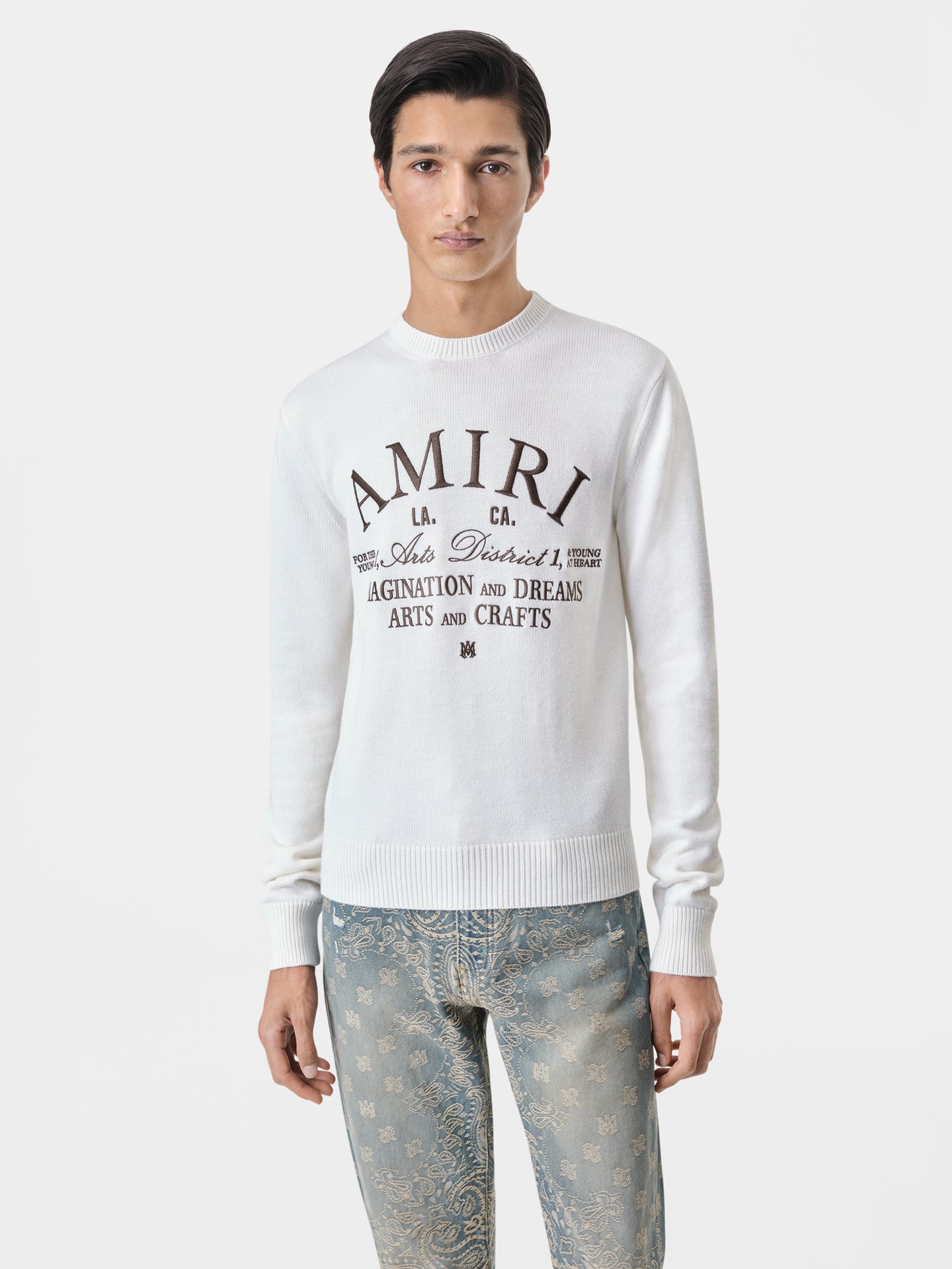 AMIRI ARTS DISTRICT CREWNECK - Alabaster