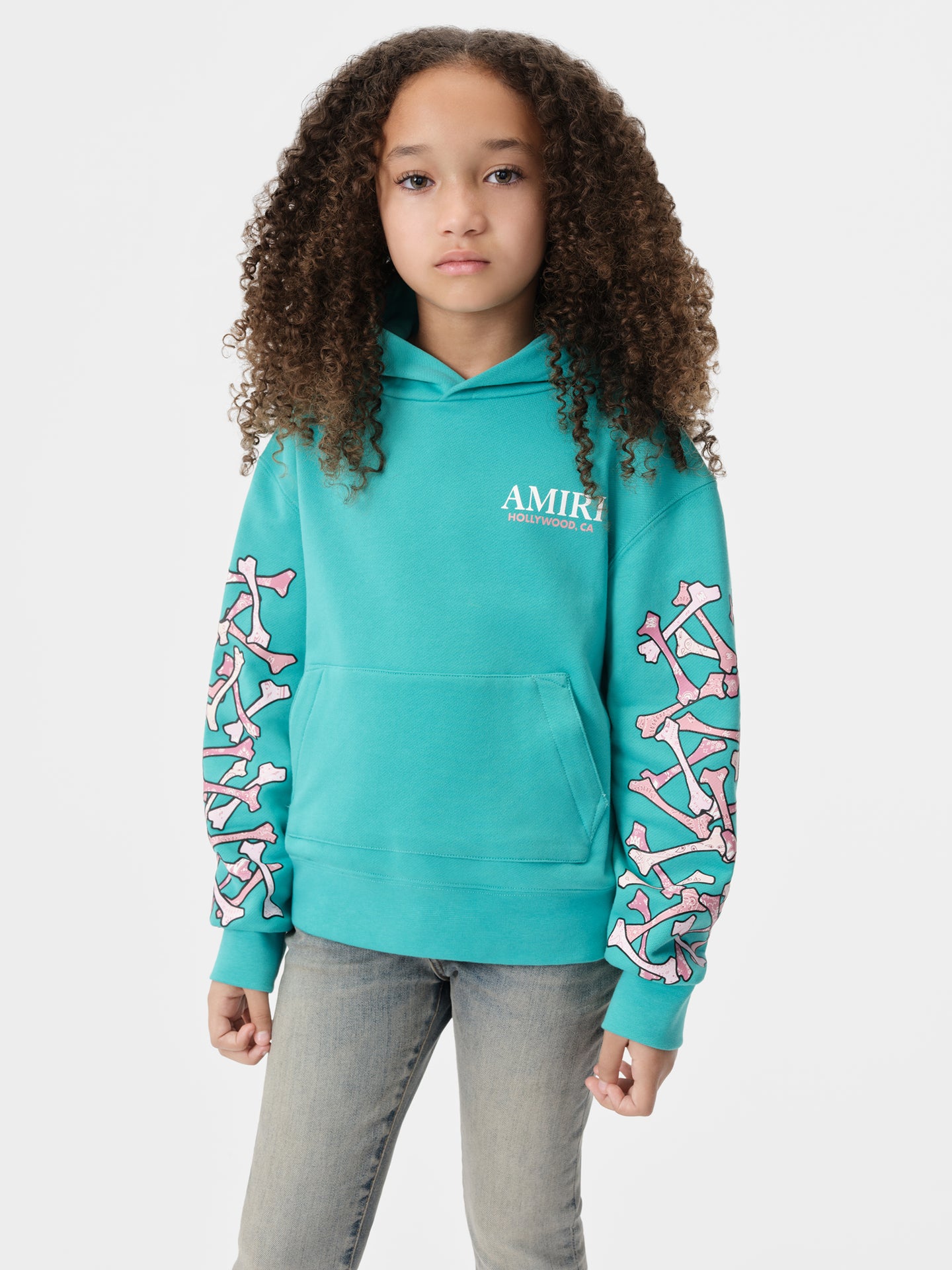 KIDS - KIDS' BANDANA BONES STACKED HOODIE - Sea Blue