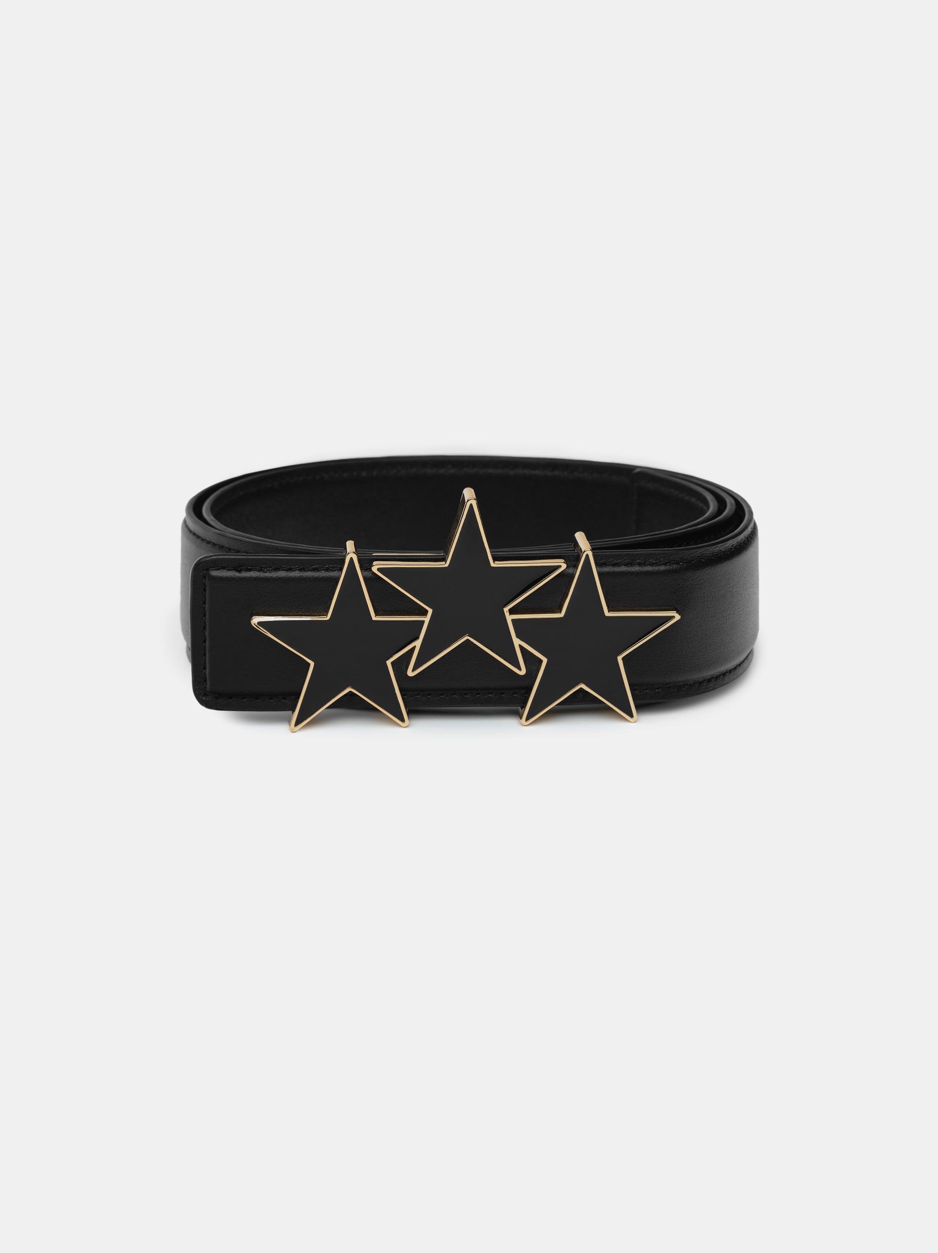 Product THREE STAR 4 CM BELT - Black featured image