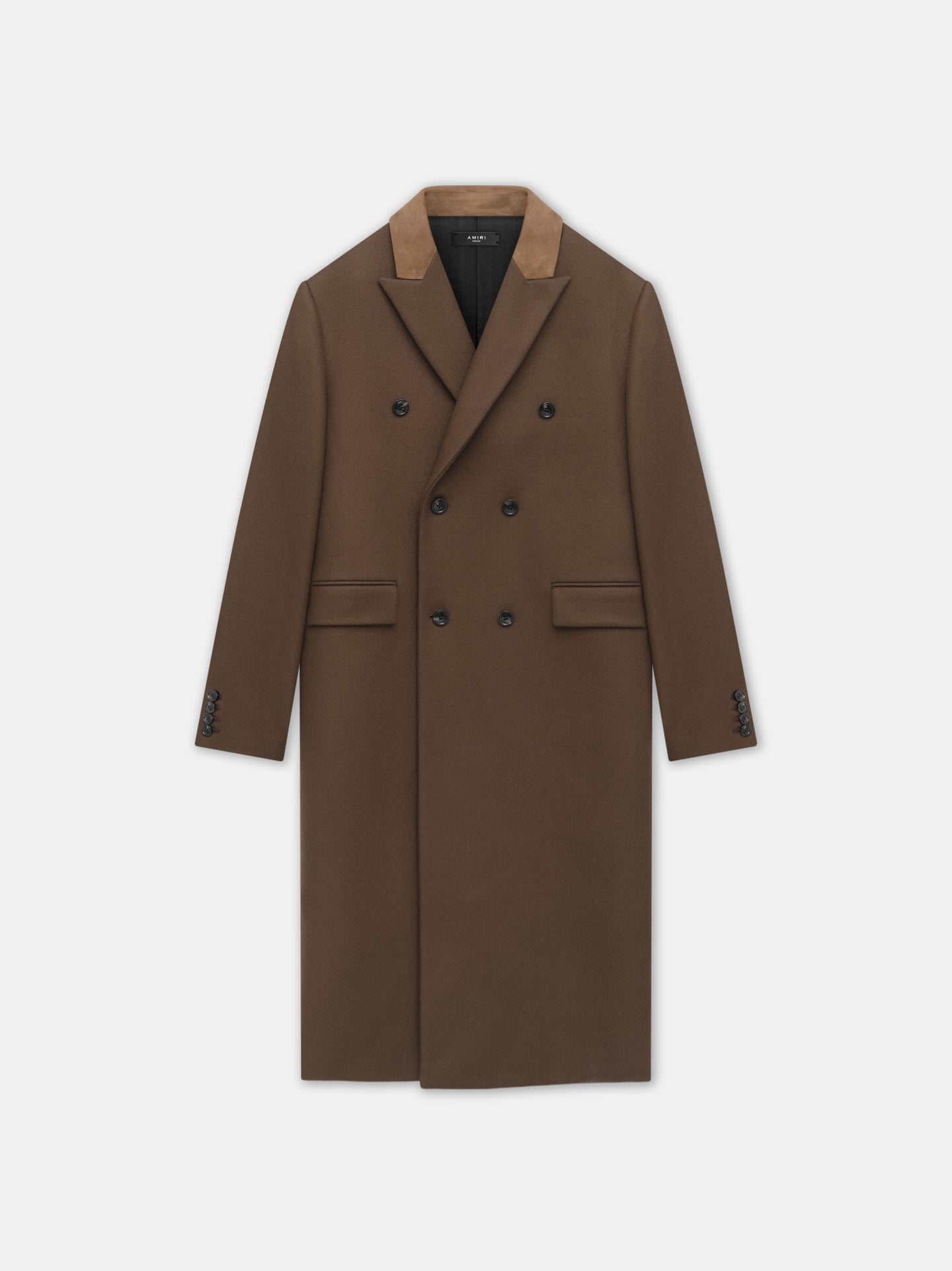 DOUBLE-BREASTED OVERCOAT - Dark Brown