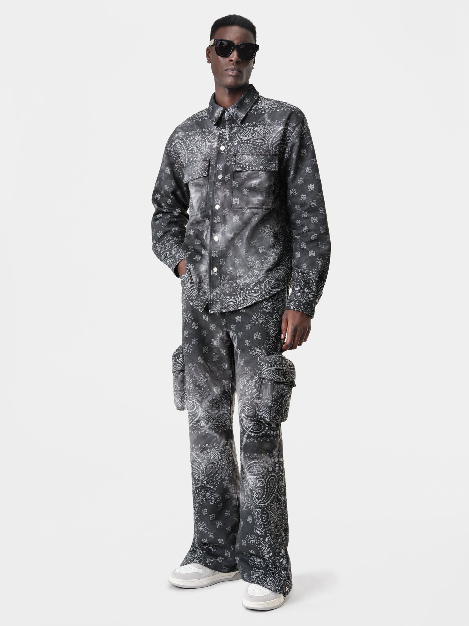 Product TIE DYE BANDANA OVERSHIRT - Dark Grey featured image