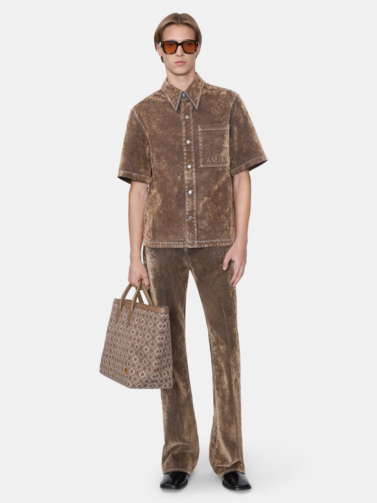 VELVET CAMP SHIRT - TAN - AMIRI