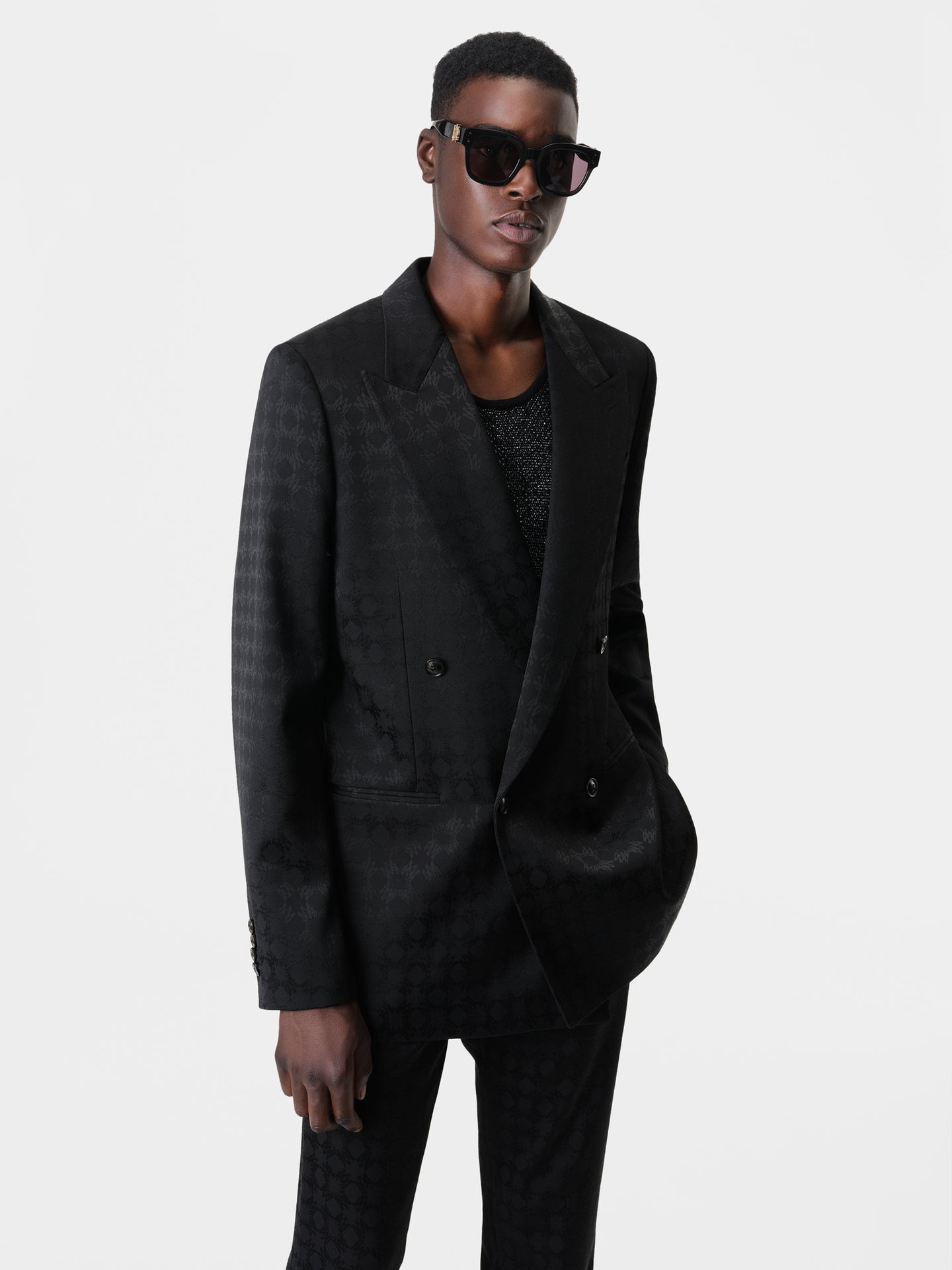 TONAL MA QUAD DOUBLE-BREASTED BLAZER - Black