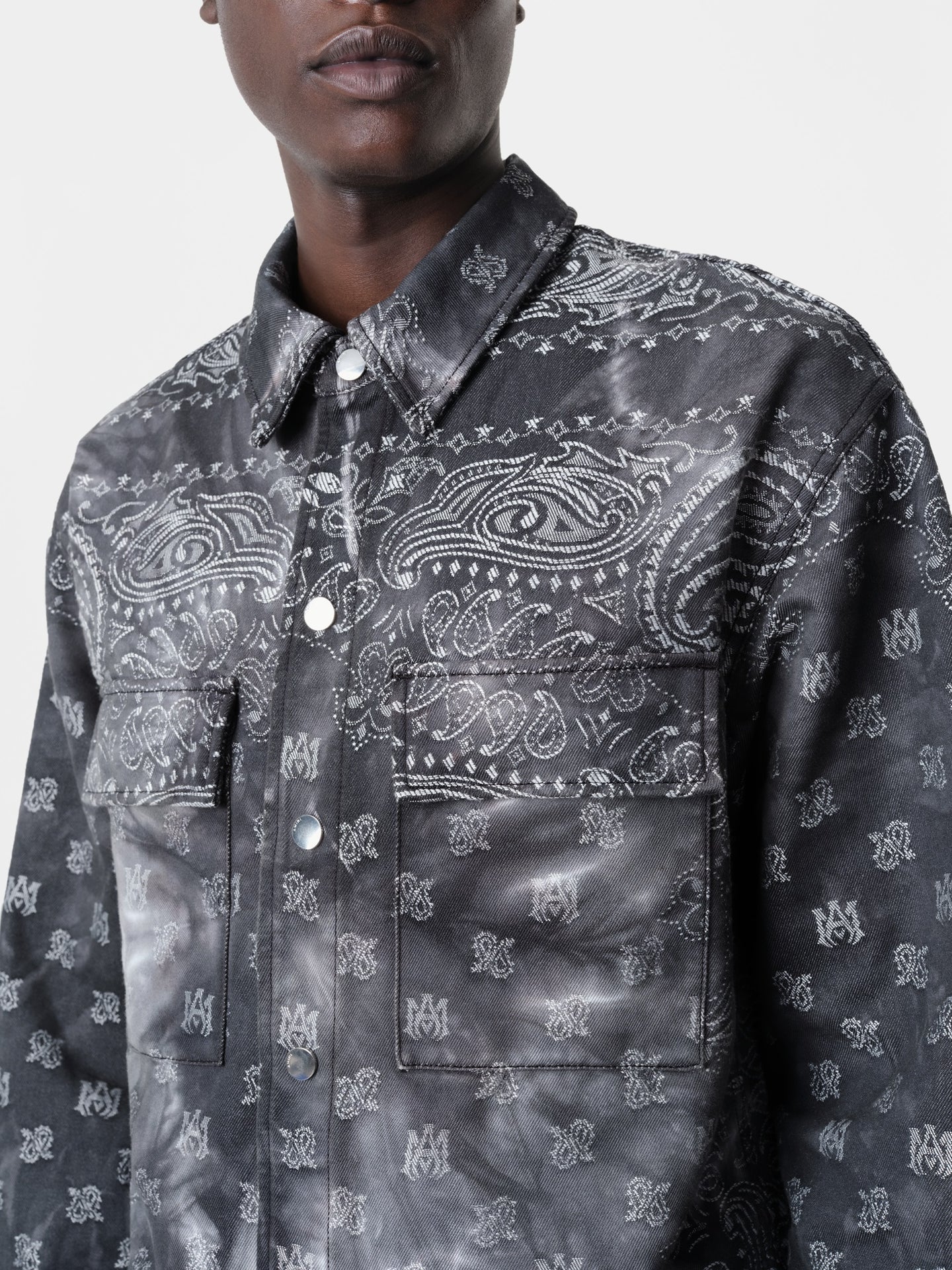 TIE DYE BANDANA OVERSHIRT - Dark Grey