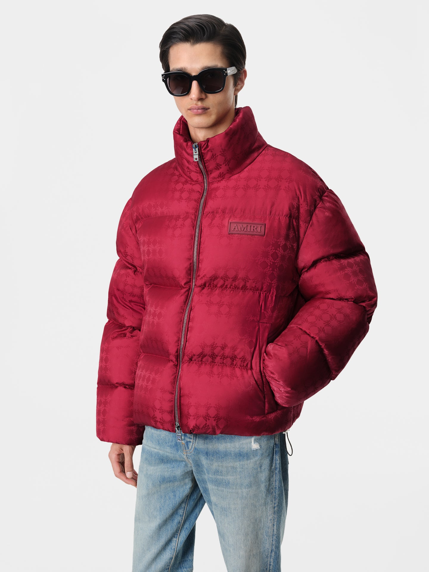 MA QUAD JACQUARD DOWN JACKET - Deep Red