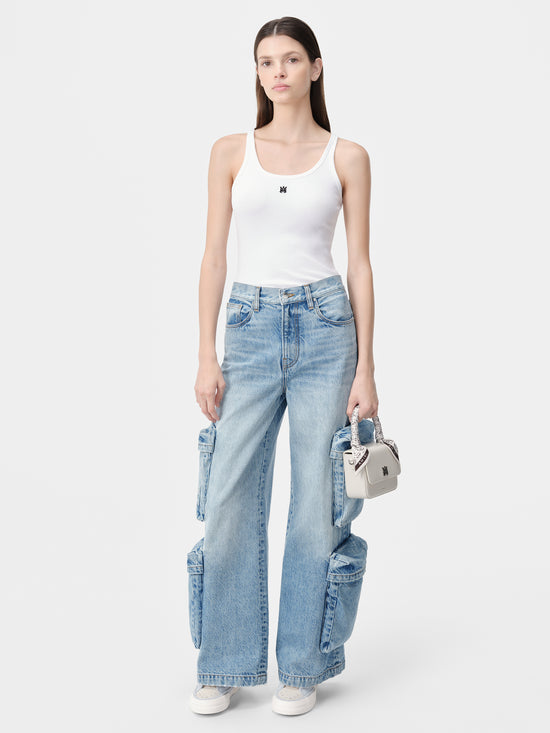 WOMEN - WOMEN'S MA EMBROIDERED RIBBED TANK - White - AMIRI