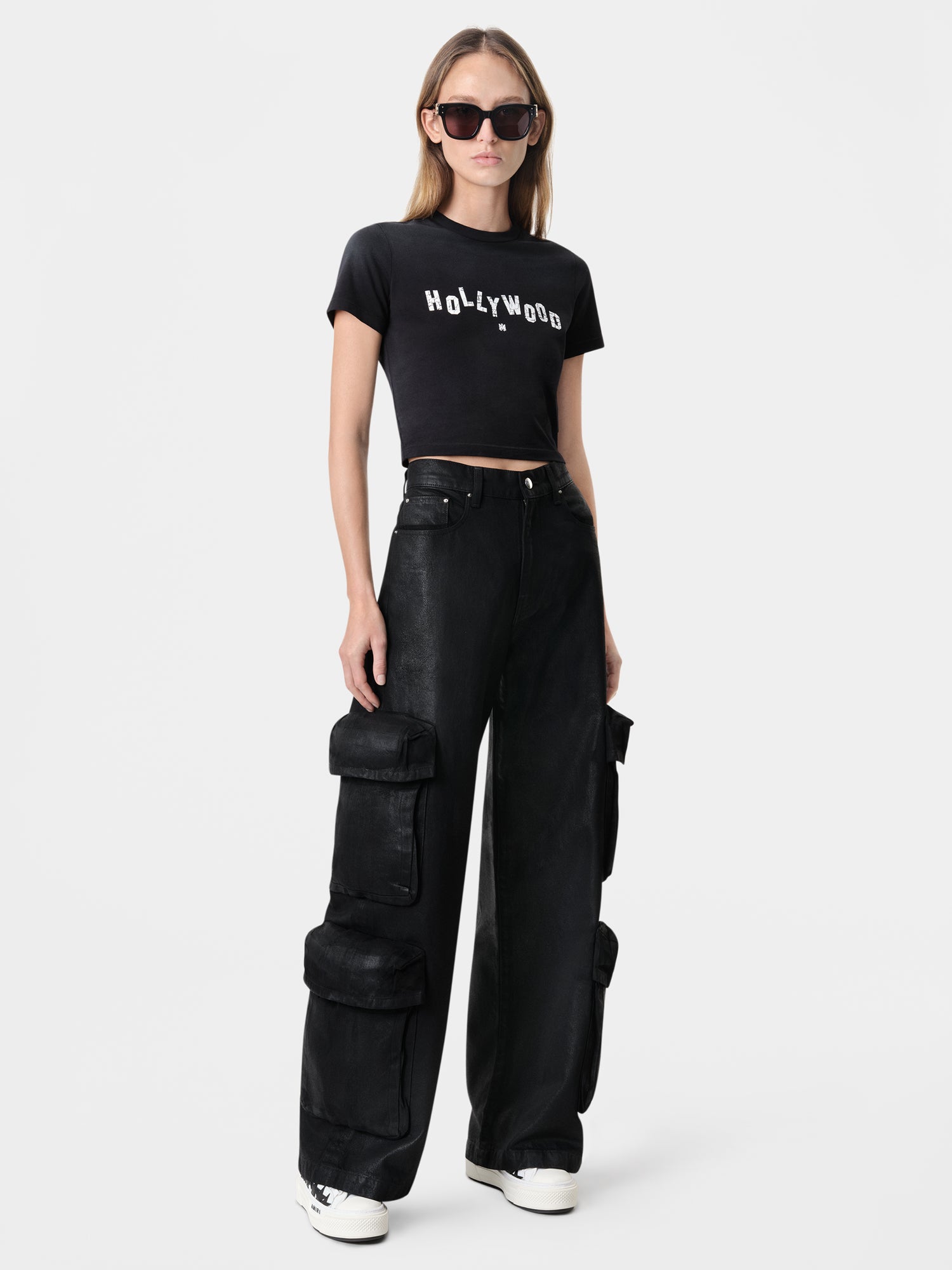 Product WOMEN - WOMEN'S WAXED BAGGY CARGO JEAN - Black featured image