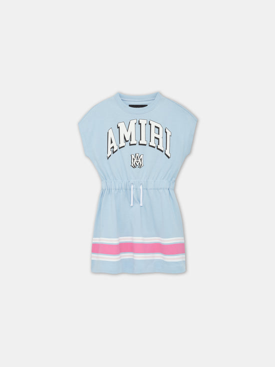 KIDS - KIDS' AMIRI STRIPE T-SHIRT DRESS - Cerulean