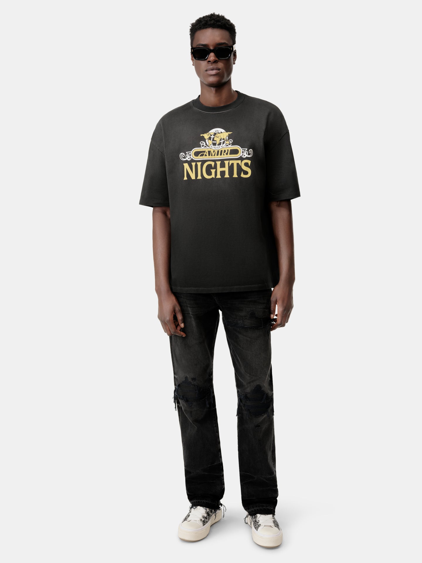 AMIRI NIGHTS OVERSIZED TEE - Black - AMIRI