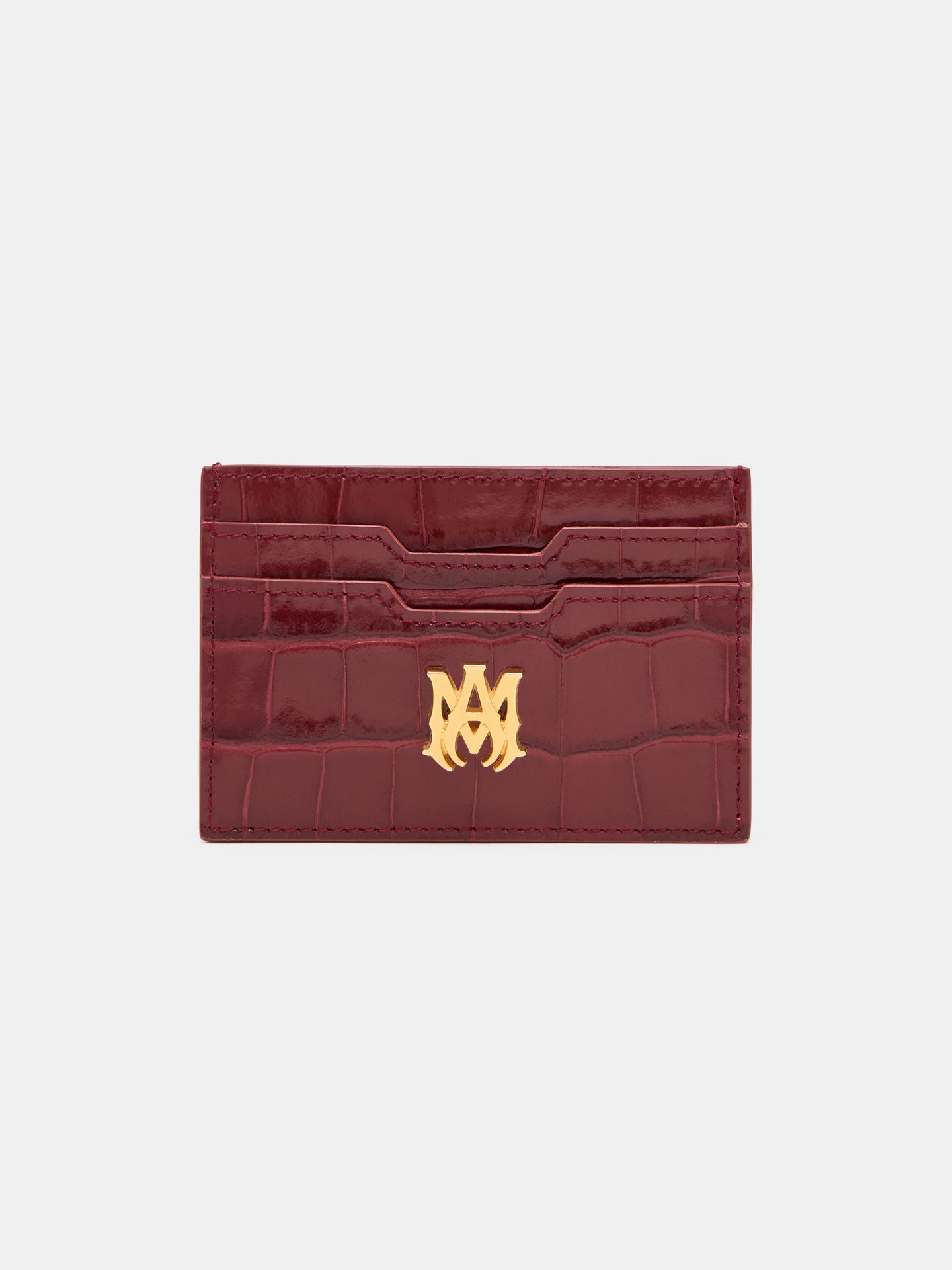 CROC EMBOSSED CARD HOLDER - WINE - AMIRI
