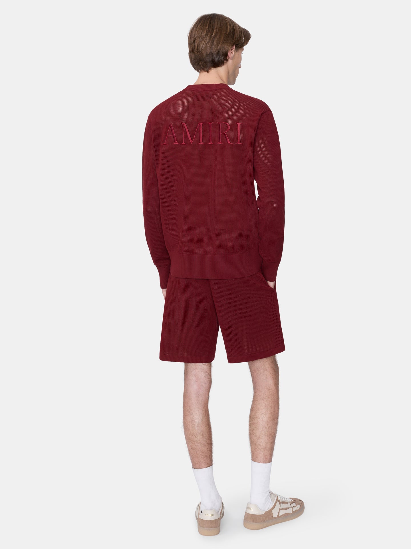 AMIRI CROCHET MESH SHORT - WINE - AMIRI