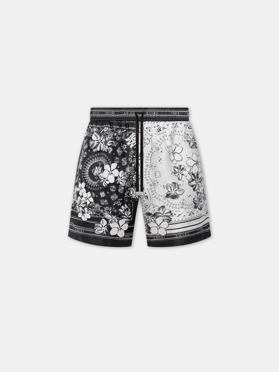 BANDANA FLORAL SHORT - Black