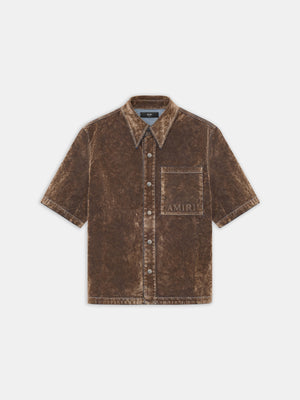 VELVET CAMP SHIRT - TAN - AMIRI