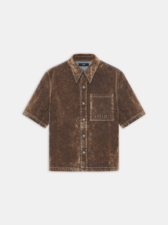 VELVET CAMP SHIRT - TAN - AMIRI